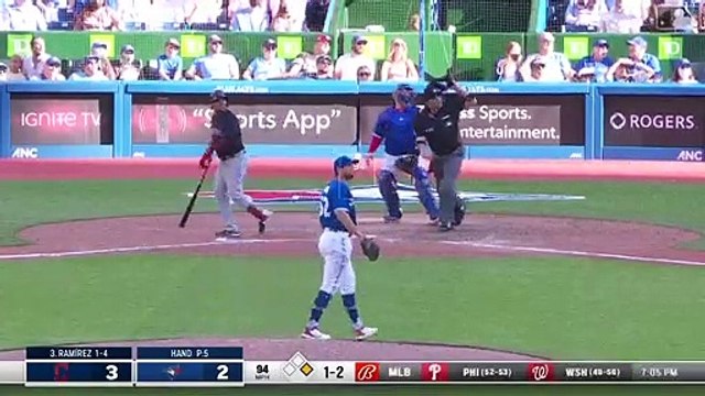 El dominicano José Ramírez disparó un jonrón en una ofensiva de tres carreras en la 10ma entrada