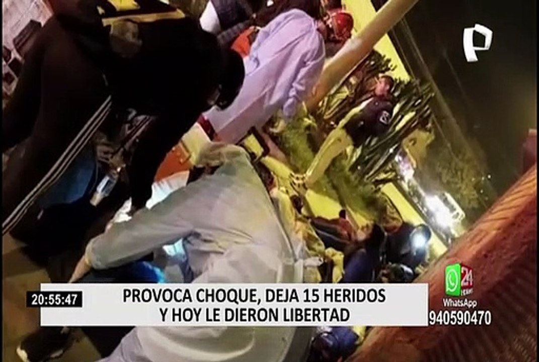 Sujeto provoca choque, dejó 15 heridos y hoy se encuentra en libertad