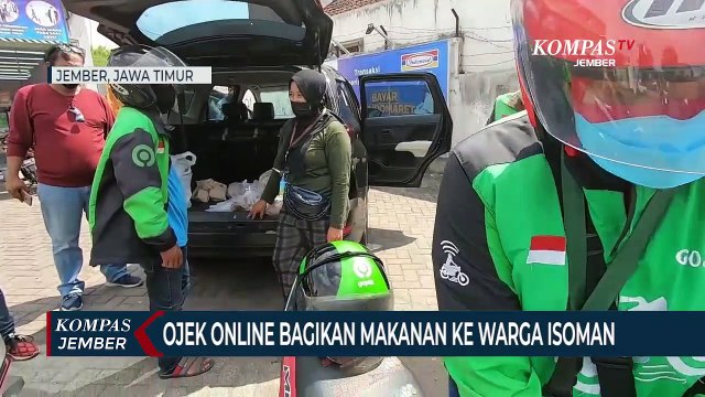 Pengemudi Ojek Online Bagikan Makanan Gratis ke Warga Isolasi Mandiri
