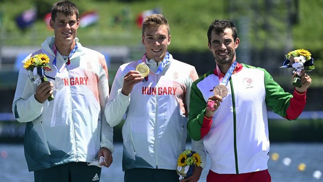 Kopasz Bálint olimpiai bajnok, Varga Ádám ezüstérmes férfi kajak egyes 1000 méteren