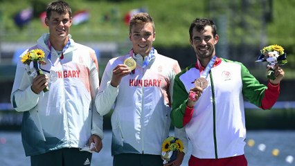 Kopasz Bálint olimpiai bajnok, Varga Ádám ezüstérmes férfi kajak egyes 1000 méteren