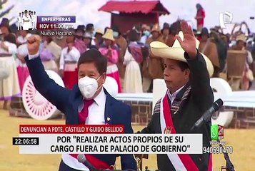 Denuncian al presidente Castillo por realizar actos de su cargo fuera de Palacio de Gobierno