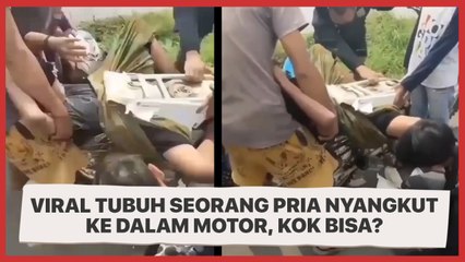 Viral Tubuh Seorang Pria Nyangkut di Dalam Motor, Kok Bisa?