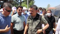 Bakan Pakdemirli, orman yangını bölgesinde incelemelerde bulundu