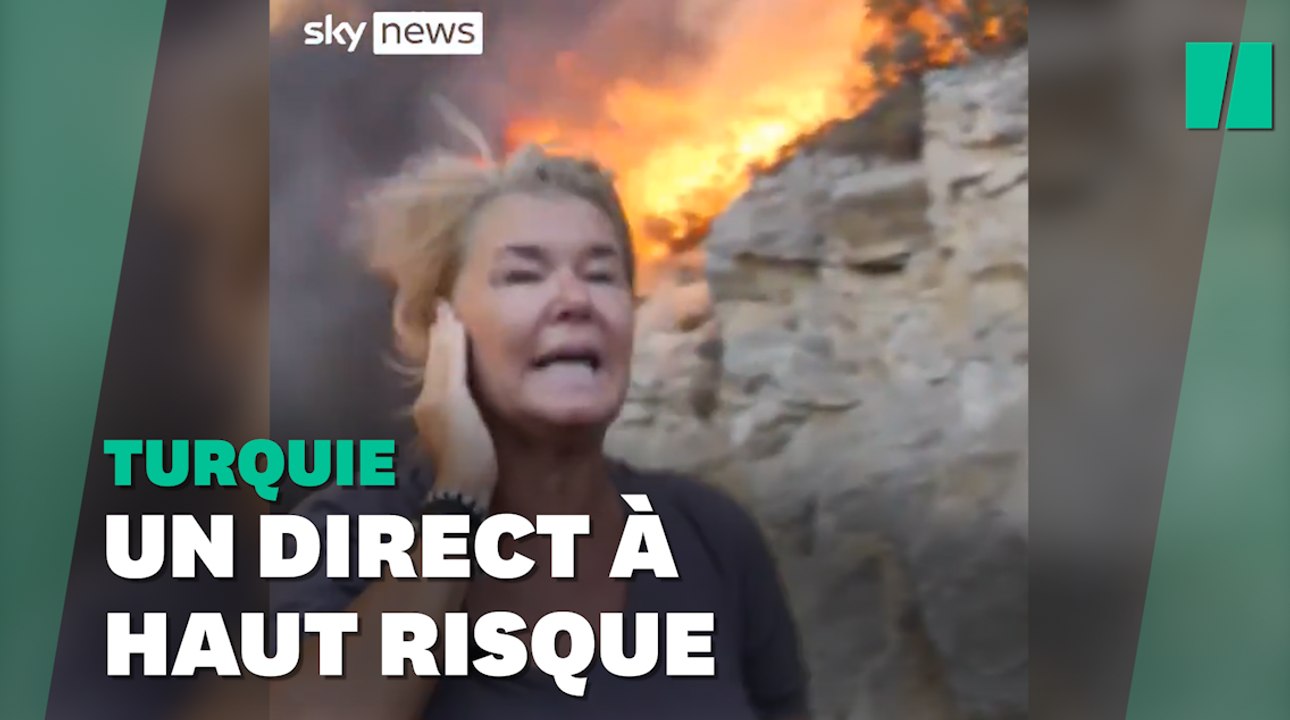 Surprise par le feu en Turquie, cette journaliste interrompt son direct à la télévision