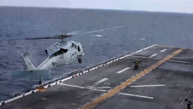 US Navy - Amphibious Assault Ship USS Bataan (LHD 5) Flight Operations