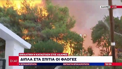 Βαρυμπόμπη: Η έκκληση του Στραβελλάκη on air στους ρεπόρτερ να απομακρυνθούν - Τους κύκλωσε η φωτιά