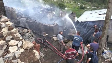 Alevleri yerleşim yerlerine sıçradığı Yusufeli ilçesinde 33 ev kullanılamaz hale geldi