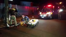 Motociclista fica ferido em forte colisão contra poste no Jardim Bela Vista; Siate foi mobilizado