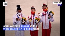 Fans react as Simone Biles takes bronze medal in women's balance beam final