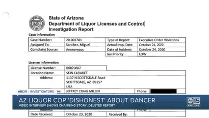 Liquor cop questioned about stripper, altered report, dishonesty