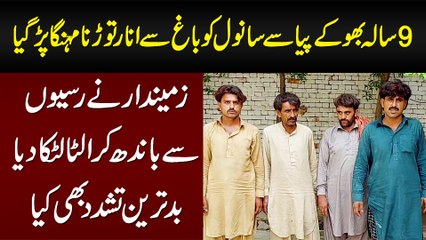 9 Sala Sanwal Ko Bagh Se Anar Torne Per Zamindar Ne Rassi Se Bandh Ke Ulta Latka Dia or Tashadud Kia