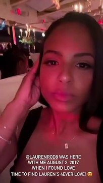 Christina Milian et M.Pokora fêtent leur rencontre dans le club L'Opéra à Saint Tropez le 3 août 2021.