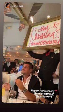 Christina Milian et M.Pokora fêtent leur rencontre dans le club L'Opéra à Saint Tropez le 3 août 2021.