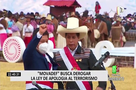 Movadef protesta contra habeas corpus para declarar nula la designación de Guido Bellido como premier