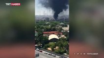 Ankara'da YHT garı binası yanındaki inşaatta yangın