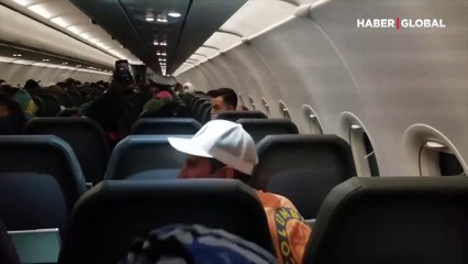 Havada panik: Saldırgan yolcuyu koltuğa bantladılar!
