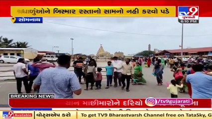 Ahead of Shravan Month, Authority begins repairing Somnath-Jetpur highway _ TV9News