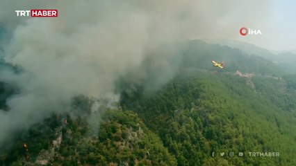 Yangın söndürme uçaklarının yoğun mesaisi sürüyor