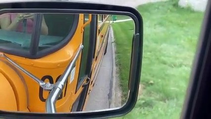 School bus turn around on a conventional school bus