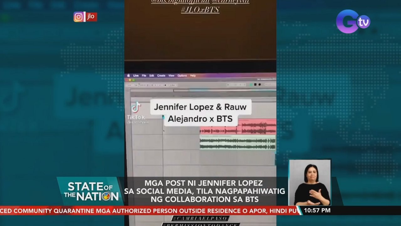 Mga post ni Jennifer Lopez sa social media, tila nagpapahiwatig ng collaboration sa BTS | SONA