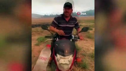 Su içmeyi reddedip orman yangınına kahramanca müdahale etti