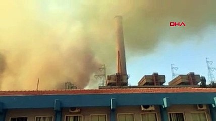 Yangın, santralin bahçesine 500 metreye kadar yaklaştı