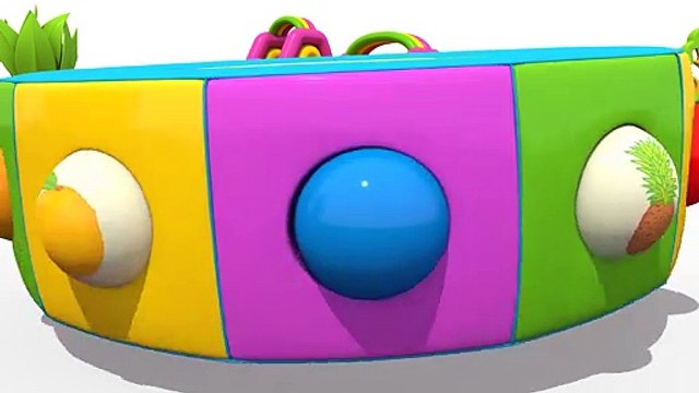 Max der Bagger & Karussell - Leckeres Obst - Apfel, Birne, Banane, Ananas, Orange