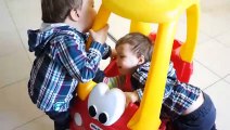 TODDLERS AND CAR Family fun funny video for kids LITTLE TIKES ON PLAYGROUND