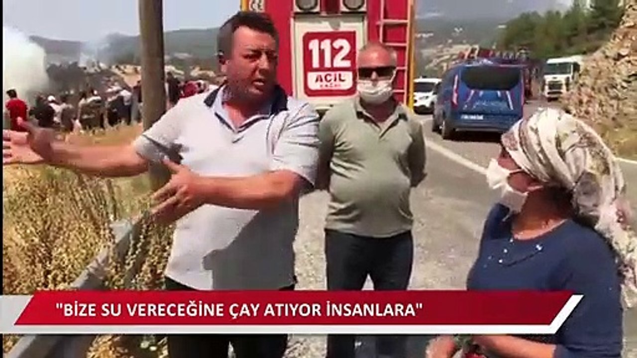 Yangın mağduru vatandaş Erdoğan'a böyle isyan etti: "Biz onu başımızın tacı ettik o bize su vereceğine çay atıyor!"