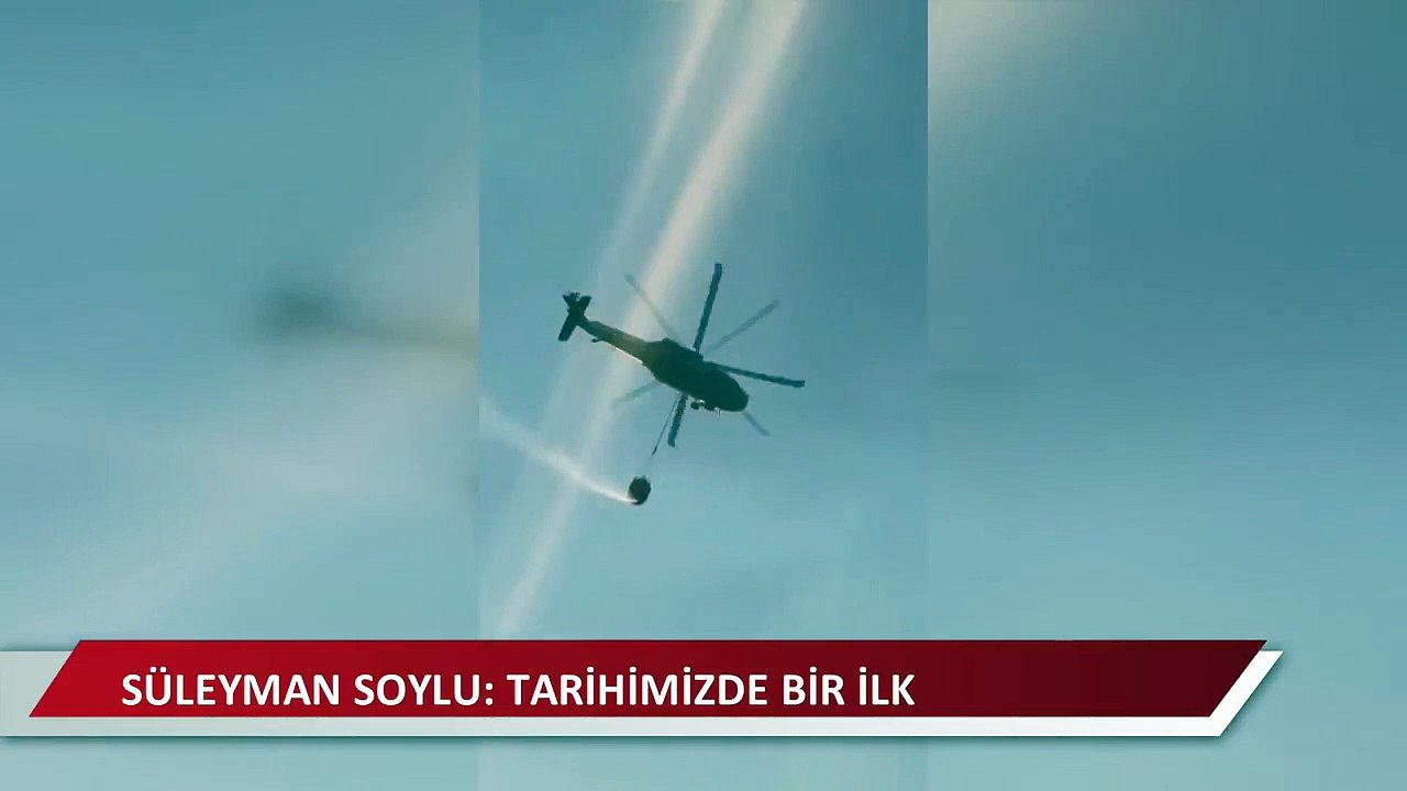 Bakan Soylu duyurdu! Helikoptere bambi takıldı, yangın filosuna eklendi