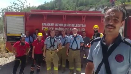 BALIKESİR - Muğla'daki 'yangın savaşçısından' eşine videolu doğum günü sürprizi
