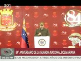 Jefe de Estado envió salutación a la Guardia Nacional Bolivariana en su 84° Aniversario