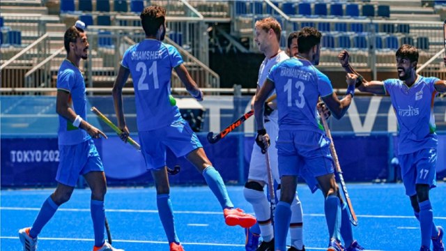 India celebrates bronze medal win in hockey