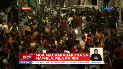 Mga magpapabakuna sa Maynila, pila pa rin | UB