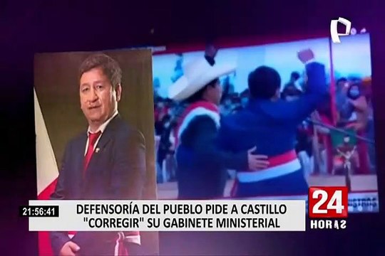 Gabinete Bellido: Defensoría del Pueblo pide a presidente Castillo reevalúe designaciones