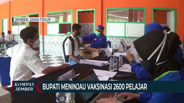 Pelajar di Jember Mulai Menerima Vaksinasi, Tahap Awal Ada 2.600 Dosis.