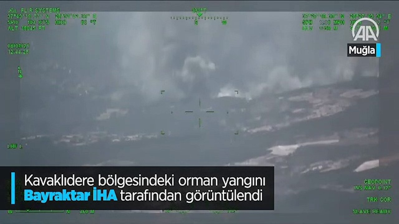 Kavaklıdere bölgesindeki orman yangını Bayraktar İHA tarafından görüntülendi