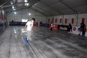 Orduluların yeni eğlence durağı: "Buz paten pisti"