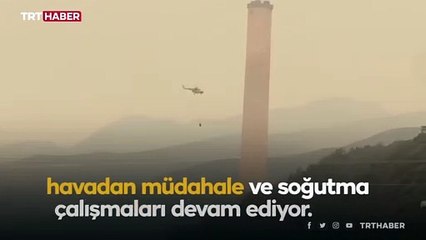 Termik santraldeki yangın söndürüldü, soğutma sürüyor