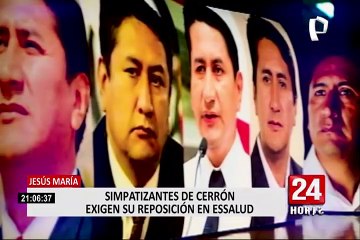 Jesús María: simpatizantes de Vladimir Cerrón protestaron frente a EsSalud