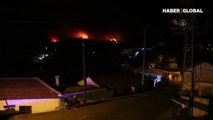 Menteşe'de 2 köy daha boşaltıldı, alevlerin sardığı bölge kızıla büründü