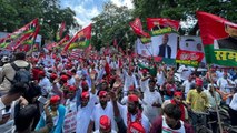 Watch: Samajwadi Party supporters gather for Akhilesh Yadav's cycle rally