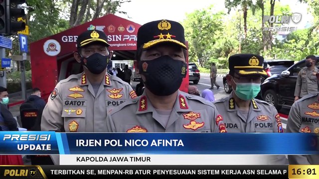 PRESISI Update Kapolda Jawa Timur Tinjau Vaksinasi Merdeka di Taman Bungkul Surabaya