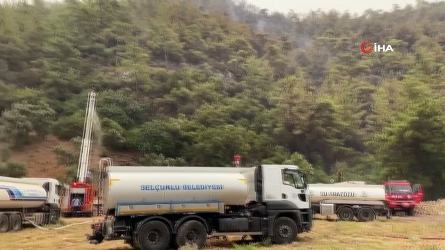 Termik santral bölgesi soğutuluyor