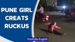 Drunk girl creates ruckus on Pune road | Viral Video | Oneindia News