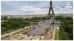 Installation du Live des Jeux olympiques aux jardins du Trocadéro