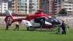 Ağır yaralanan kadın ambulans helikopterle hastaneye yetiştirildi