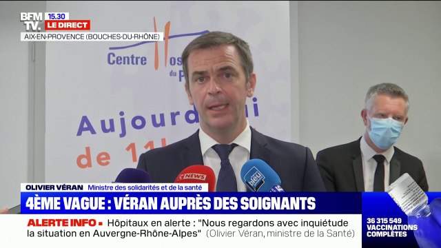 Olivier Véran à hôpital d'Aix-en-Provence: Après le temps de la vague épidémique, est venu le temps de la vague hospitalière