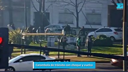 Carambola de tránsito con choque y vuelco